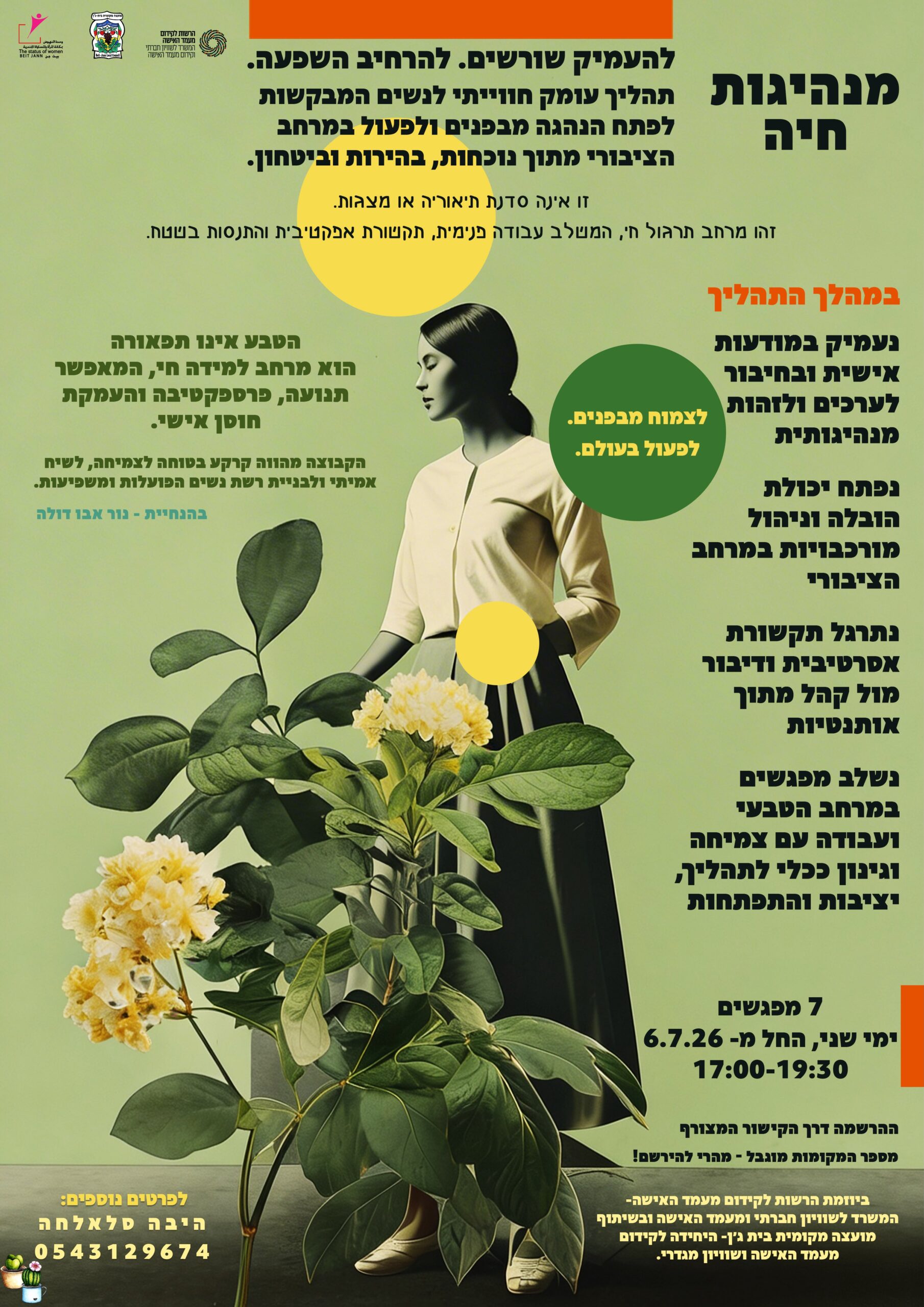 מנהיגות חיה - 7 מפגשים בימי שני החל מ6.7.26 בשעה 17:00-19:30